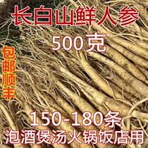 Northeast Changbai Mountain Fresh with earth small ginseng 500g Mountain ginseng Refreshing Soak Wine Saucepan Soup Stew Chicken Specialite Hotel