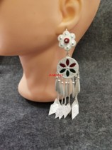 Surakha personality Liangshan Yi ethnic style earrings jewelry sterling silver handmade Yi earrings tassel earrings female