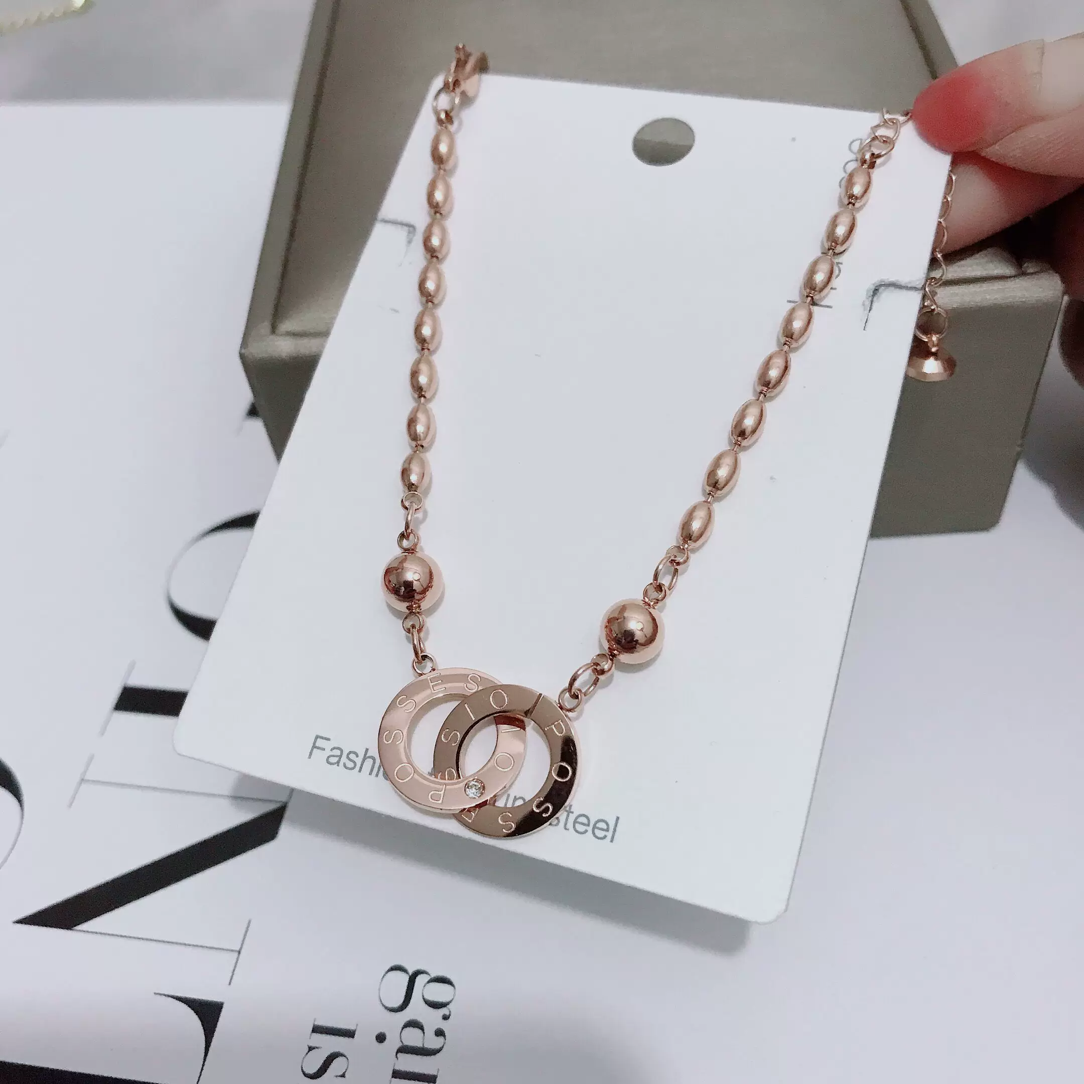 Браслет Tide женский из нержавеющей стали, 18‑каратное розовое золочение, клевер, не тускнеет