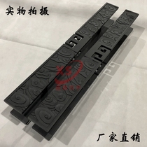 Chinese imitation ancient Xiangyun fine carved large door handle modern hotel glass door stainless steel wood door handle black spot