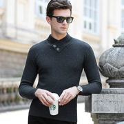 Áo len cổ chữ V dành cho người trung niên kinh doanh áo len nam mùa đông màu rắn áo len cashmere cổ gà hình trái tim