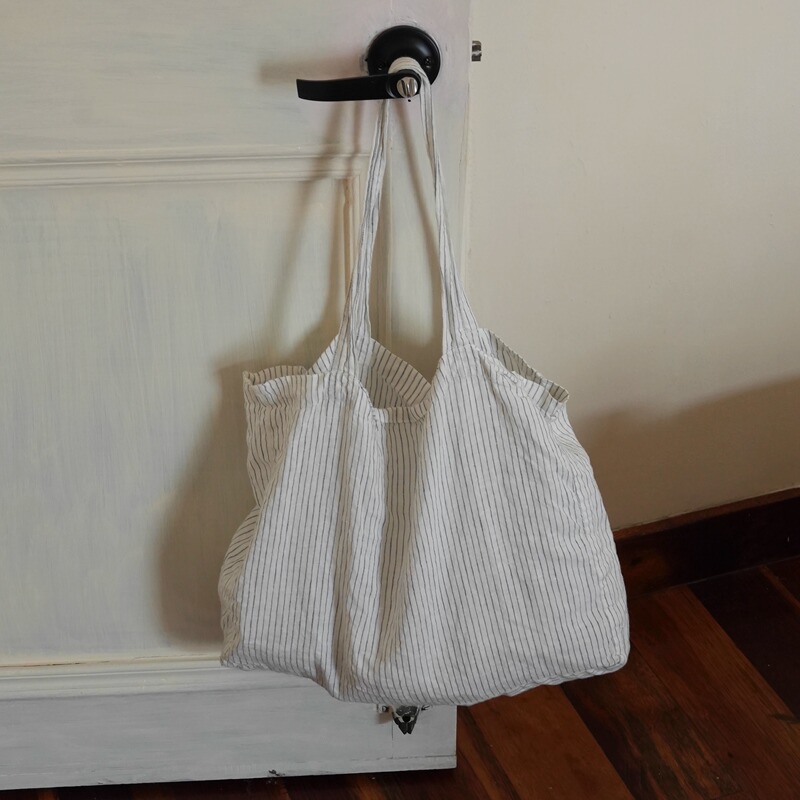 Qingchuan | Imported Linen Shoulder Bag | French-Style Lazy and Casual Simple Large-Capacity Lightweight Cloth Bag