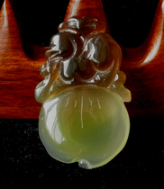 Number 0808017 Natural Agate jade pendant pendant Fu Lu Shou colorful color pendant pendant