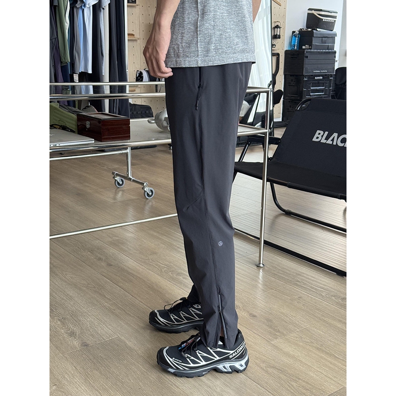 Kailas Mint Black Softshell Pants for Men, Summer Ice Silk Quick-Dry Zipper Work Pants for Outdoor Hiking