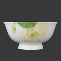 Bone China 6-inch high-foot bowl Tangshan lead-free ceramic bowl with bottom foot anti-scalding microwave oven for noodle bowl Bowl