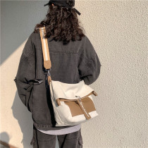 Canvas bag female crossbody bag female niche original Japanese small satchel College student class bag large capacity shoulder bag