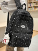 School Bag ins Niche Style for Junior High School Girls, Blue Color, High Aesthetic Value, Korean Style, Star Design, Large Capacity, High School Student Backpack for Girls