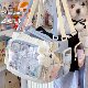 Large Capacity Stylish Tote Bag for Female Students, Daily Use, Anime-Themed Handbag, Includes a Hair Tie