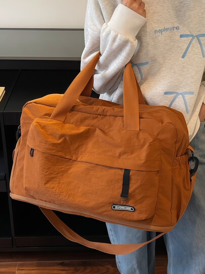 Red travel bag, fashionable, large-capacity, slip-on trolley case, expanded capacity, independent shoe compartment, portable luggage bag, storage bag for women