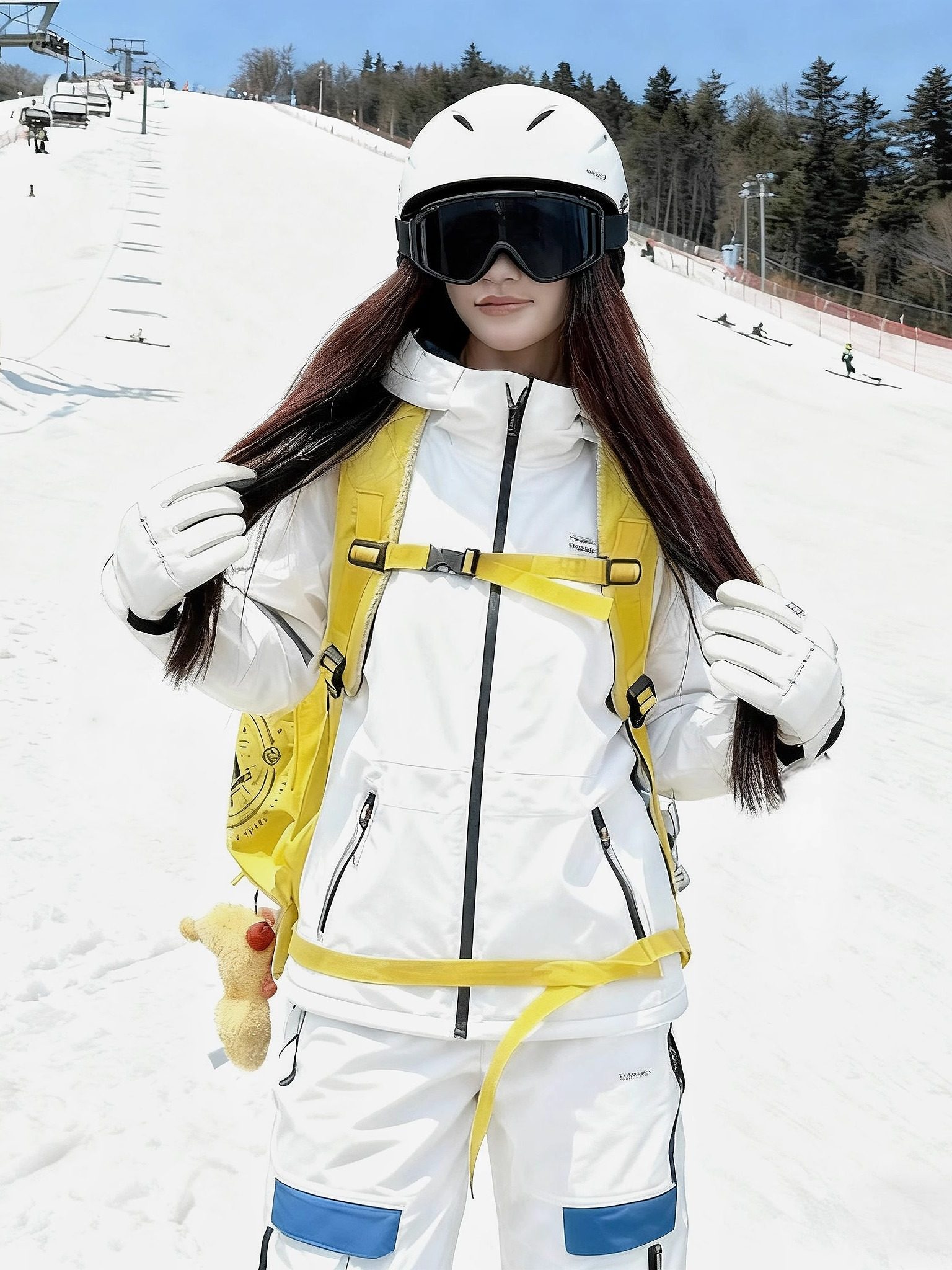 Ski Bag, Outdoor Women's Snowboard Storage Equipment, Backpack, Large Capacity, Lightweight, Waterproof, Mountaineering Travel Shoulder Bag