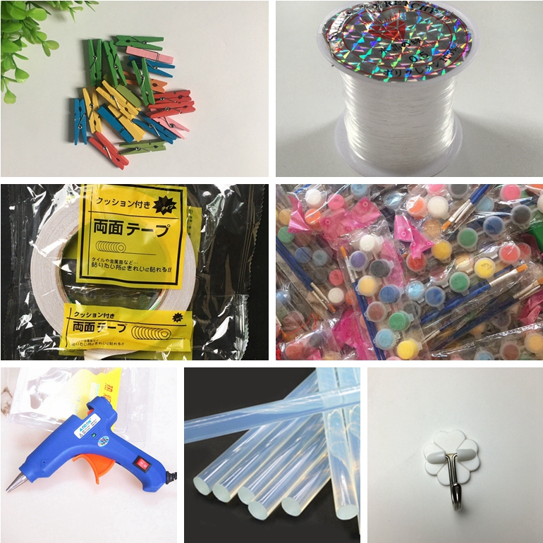 Manual auxiliary material tools Hot melt glue gun Glue stick Strong double-sided adhesive No trace nail hook Transparent fishing line pigment