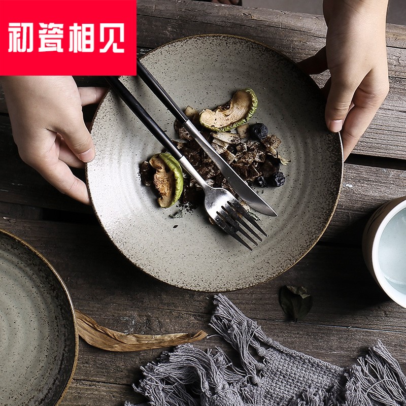 Porcelain meet each other at the beginning of Japanese ceramics tableware retro creative household food dish plate plate plate plate of beefsteak