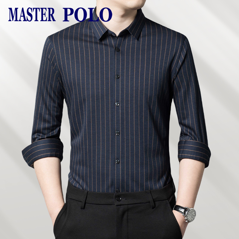 American Paul Striped Long-Sleeve Shirt for Men, Middle-Aged and Elderly Cashmere Business Shirt, Middle-Aged Wool Casual Shirt for Dad American Paul Striped Long-Sleeve Shirt for Men, Middle-Aged and Elderly Cashmere Business Shirt, Middle-Aged Wool Casual Shirt for Dad