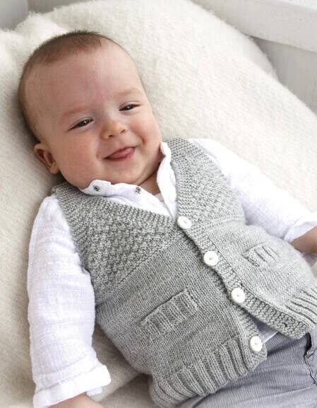 Grey grey male and female child baby vest waistcoat in Chinese language translation stick knitted figure for unfinished product