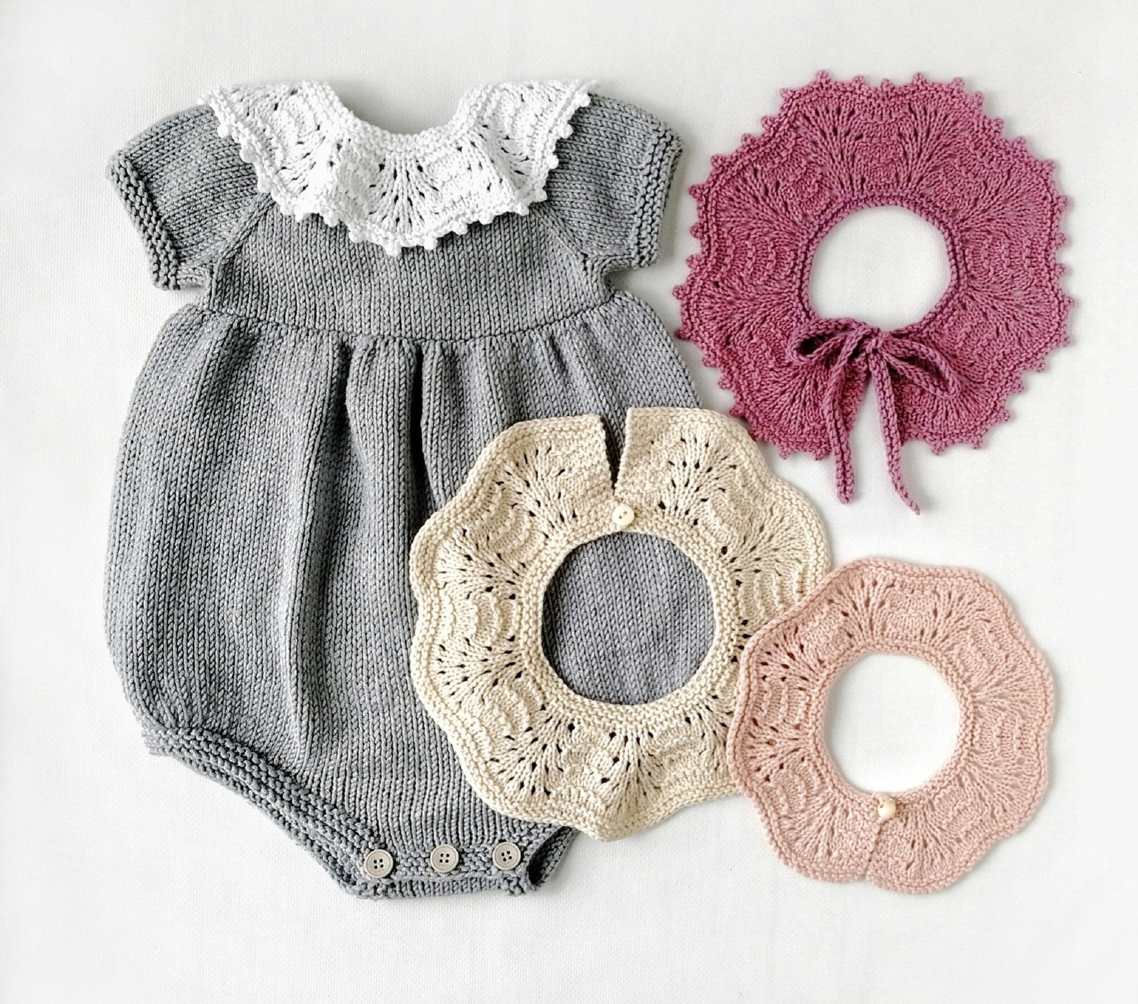 Shirley collar children baby fake collar bib stick needle text description translation knitting diagram non-finished product