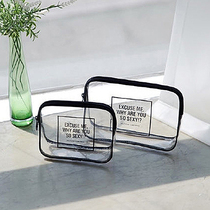 ins weathering makeup bag large capacity portable transparent wash bag skin-care products waterproof cashier bag thickened large number small