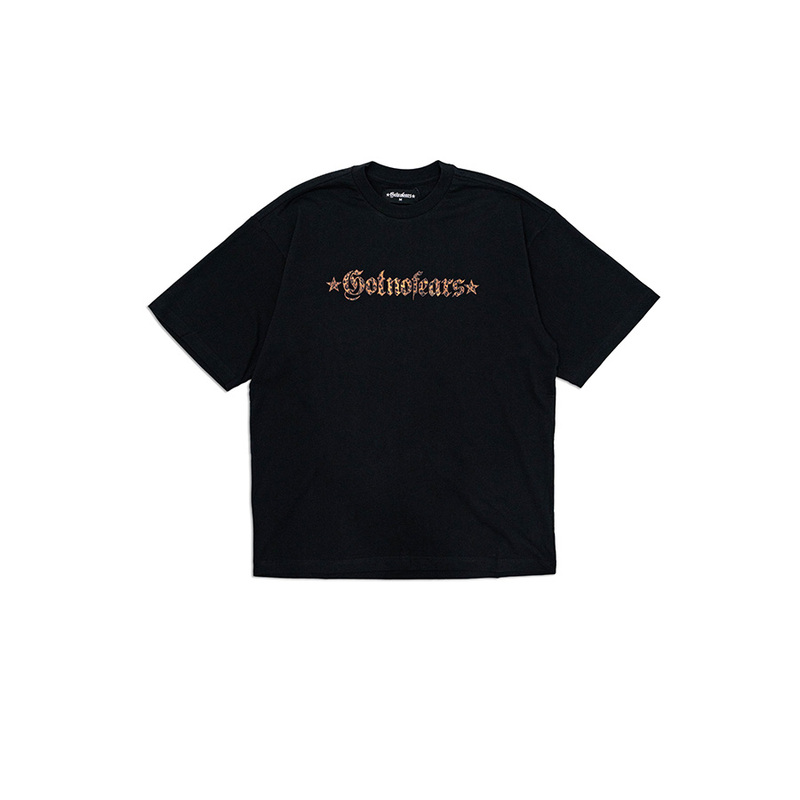 Luo Zhixiang Gotnofears Genuine Leopard Print Logo Wide-Fit Short-Sleeve Top Black Unisex Summer Luo Zhixiang Gotnofears Genuine Leopard Print Logo Wide-Fit Short-Sleeve Top Black Unisex Summer