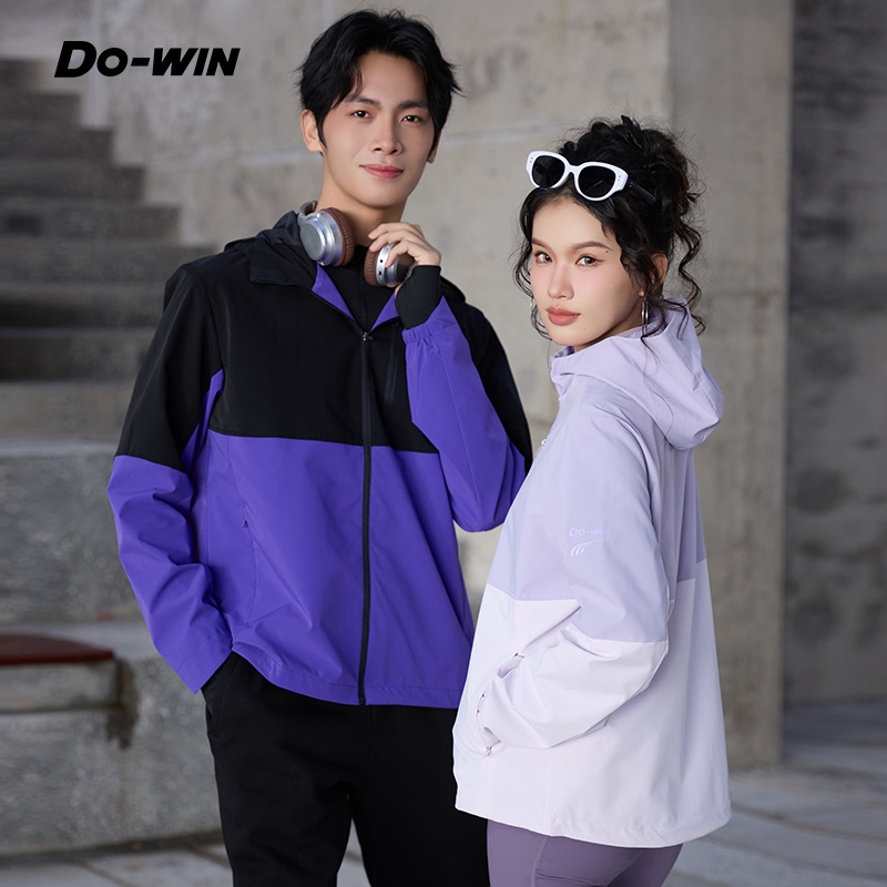 Duowei Hooded Jacket, Windproof and Waterproof, Outdoor Camping Running Long-Sleeved Sportswear, Zipper Couple Style 2652110