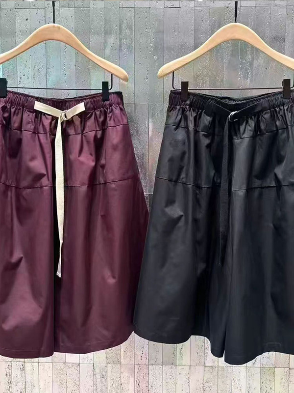 Authentic Wide-Leg Pants 2026 Autumn New Sports Style Woven Belt Elastic Waist Cropped Casual Pants Mbf3Pat027 Authentic Wide-Leg Pants 2026 Autumn New Sports Style Woven Belt Elastic Waist Cropped Casual Pants Mbf3Pat027