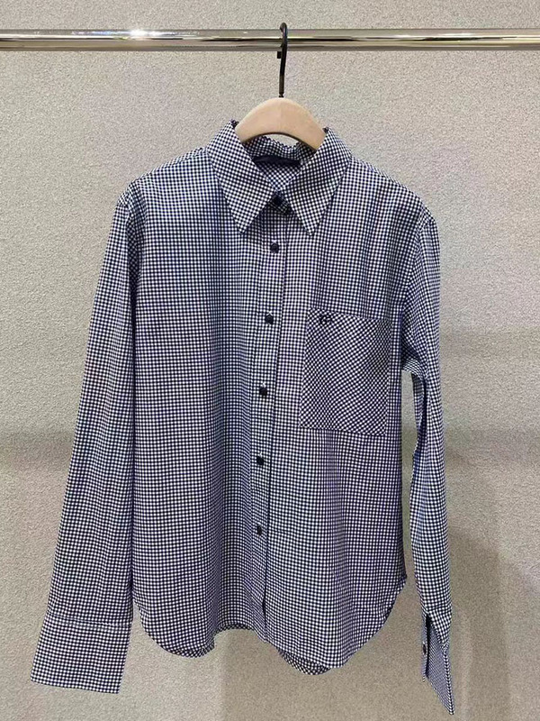 【+ Series】Authentic Shirt 2026 Spring New Arrival Blue and White Checkered Double-Sided Brushed Cotton Unisex Mbf1Sht004