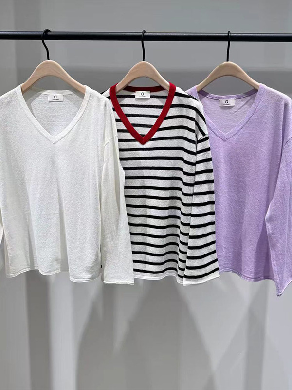 [a Series] Genuine Knitted Sweater 2026 Autumn New Product Cotton, Linen, Silk Lightweight Sheer Cover-Up Shirt Mbf3Swt014