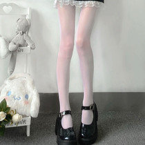 Pearlescent silver silk Shiny Stockings silky oil transparent white silk pantyhose ultra-thin legs shiny crystal black silk