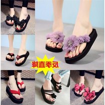 Dragging female summer outside wear clip thick bottom sandals toe female high heel sandals female knot Korean version