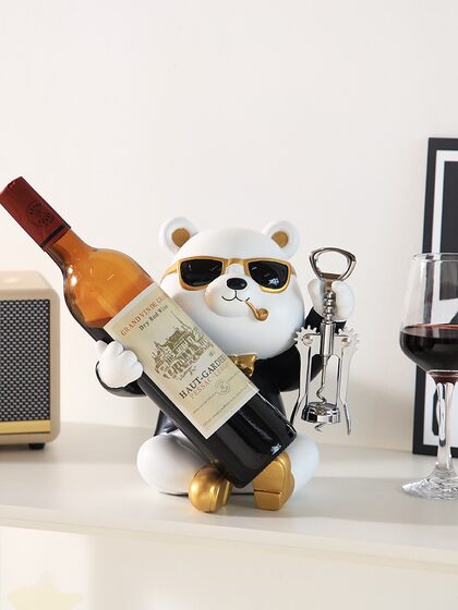 创意暴力熊轻奢红酒架摆件酒柜装饰品客厅电视餐边柜家居饰品摆设