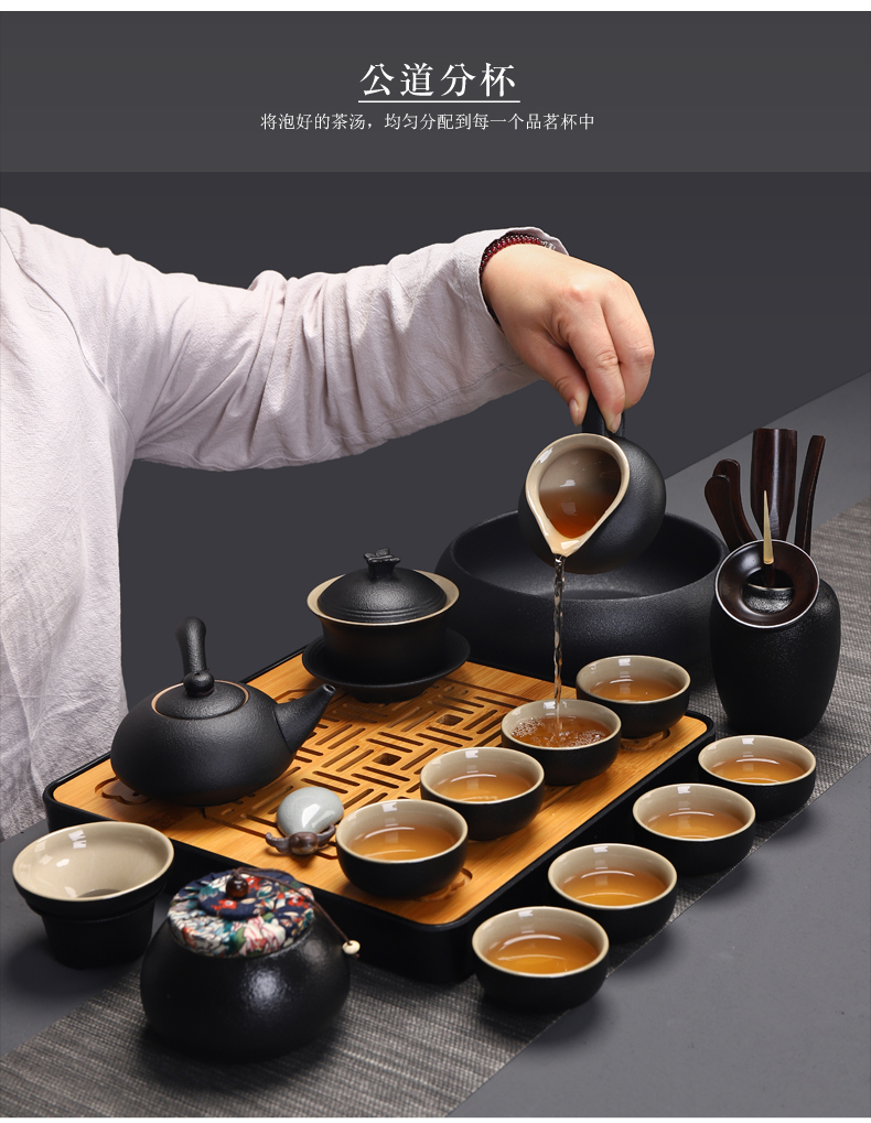 Have the ancient tea office suit household contracted sitting room teapot teacup tureen tea ceramic a complete set of kung fu tea set