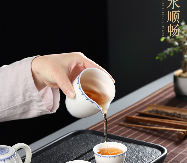 Yi ancient white porcelain kung fu tea accessories tea taking of household ceramics fair keller and tea tea sea points tea is tea