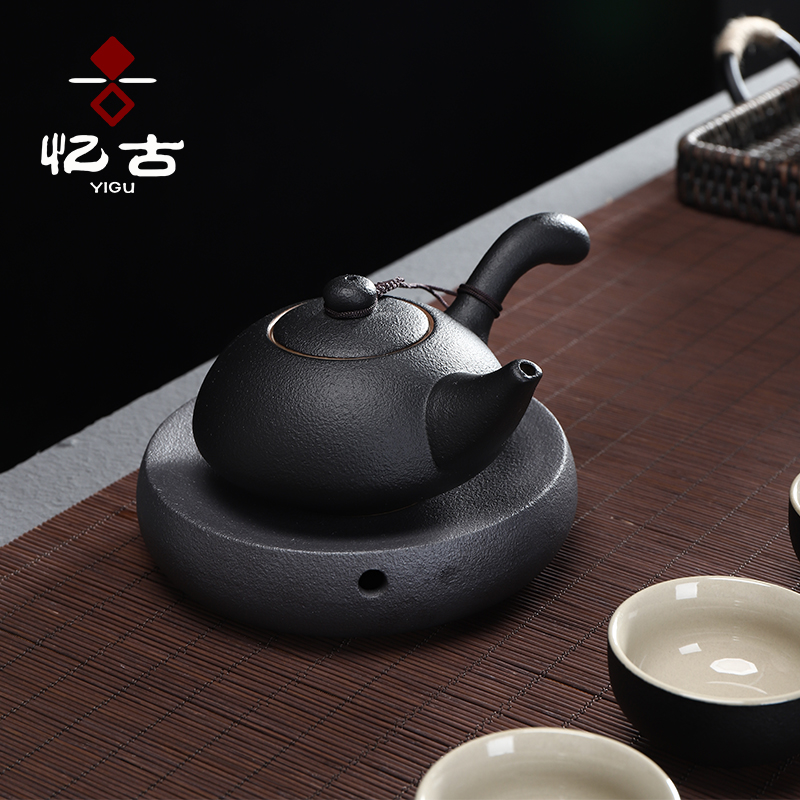 Have the ancient black pottery pot holder base crude earthen POTS bearing tea tray storage pallet tea spare parts storage for dry '
