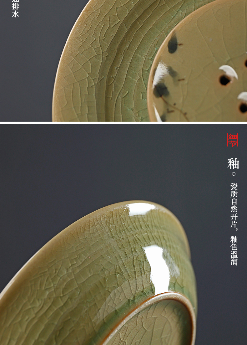 Have the ancient pot bearing hand the up ceramic tea set of the kung fu tea tea accessories dry tea pot pad teapot tray