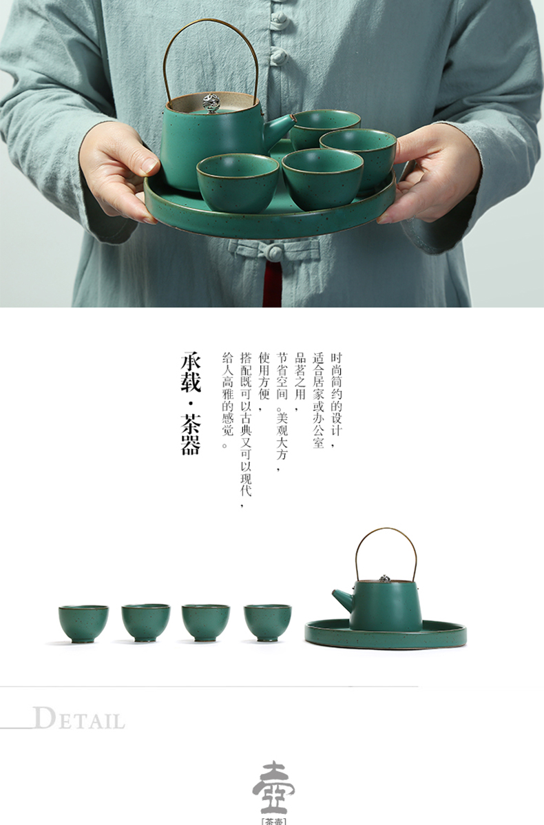 Yi gu liang kung fu tea tea group suit household coarse after tray teapot teacup single pot of Japanese tea set