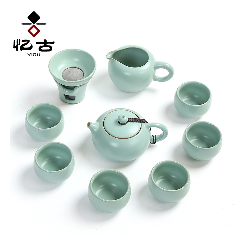 Have the ancient your up travel tea set a complete set of portable package kung fu tea set household ceramic teapot tea tray CPU