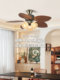 Dysen Vintage South Asian Fan Lamp for Living Room, Bedroom, Dining Room, Tiffany Banana Leaf French Retro Ceiling Fan Lamp
