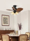 Vintage Ceiling Fan Light, American Style, Variable Frequency, for Dining Room, Bedroom, Study, Small Size Electric Fan, French Style, Mid-Century Fan Light