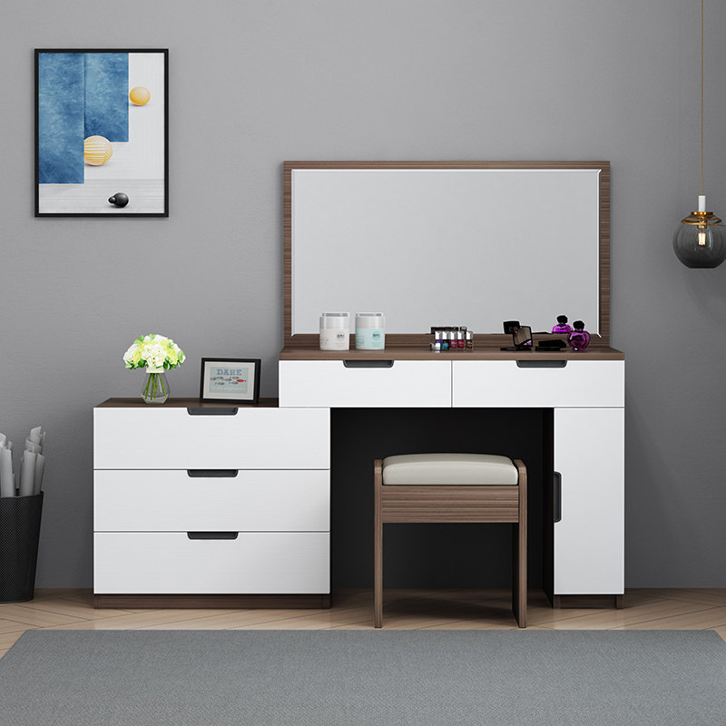 Makeup Desk Nordic minimalist Makeup Desk Intake Cabinet Integrated Small Family Type Makeup Table Tennis Red Simple Modern Makeup Cabinet