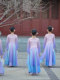 Children's classical dance performance costumes for female Jiangnan girls in spring and March dance costumes with rouge makeup, peach blossom smile, Chinese style gauze clothes