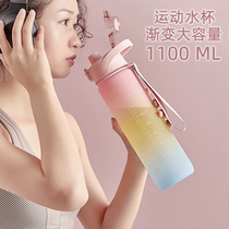 Large Capacity Sports Anti-Fall Water Cup Summer Plastic Cups Adults High Temperature Resistant Large Kettle Outdoor Portable Space Cup