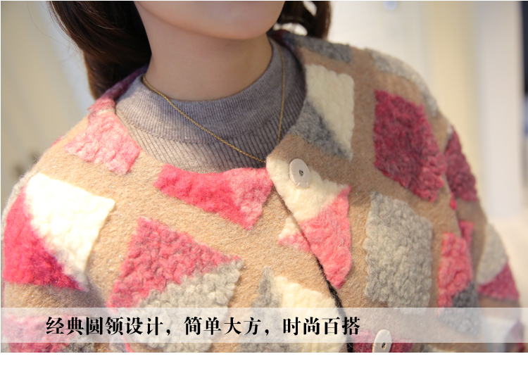 Mùa đông mới Hàn Quốc kẻ sọc nhỏ nước hoa jacquard Loại áo len dài len áo da nữ dáng dài
