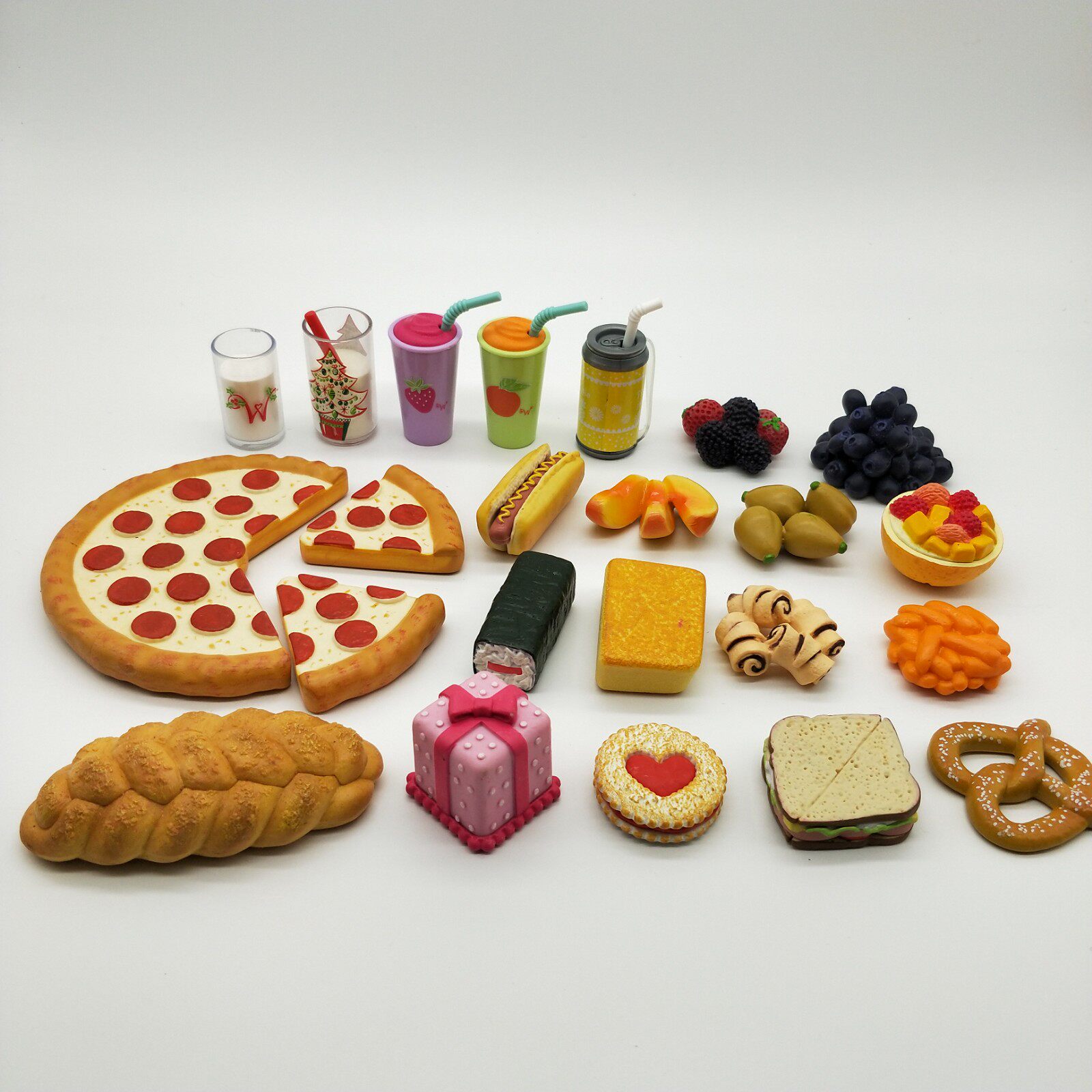 American girls simulate mini food model cream diy material for bread pizza doll toy accessories