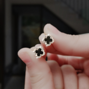 新款简约四叶草耳环纯银耳钉耳饰