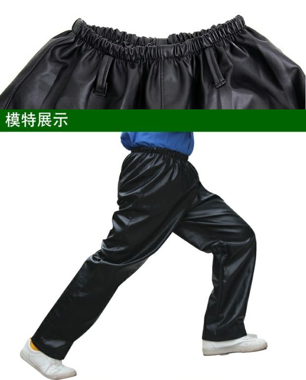Bảo hiểm lao động quần da quần rửa xe chống bụi tự động sửa chữa đầu bếp đen lỏng quần yếm bảo vệ quần áo phù hợp với quần làm việc chống mặc quần - Quần da quần vải nam