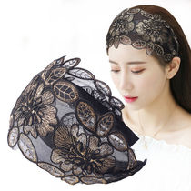 Covered white hair hoop Korean wide-sided lace small hairpin hair accessories ethnic style adult headband headband headgear