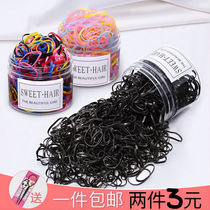 Korean version of disposable rubber band tie hair black adult does not hurt hair thickened durable children little girl color fine
