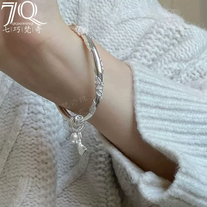 Женский браслет, образец серебра 925, тонкое плетение