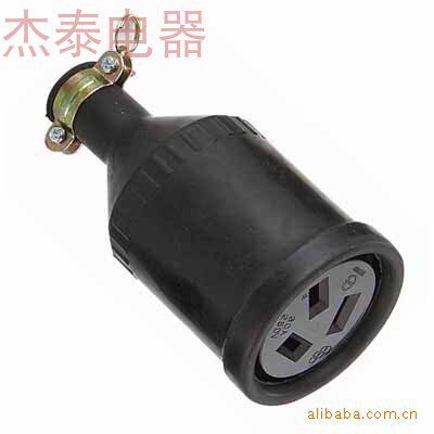 30A rubber middle socket 250V 3 rubber socket rubber connector outdoor plug-in power female