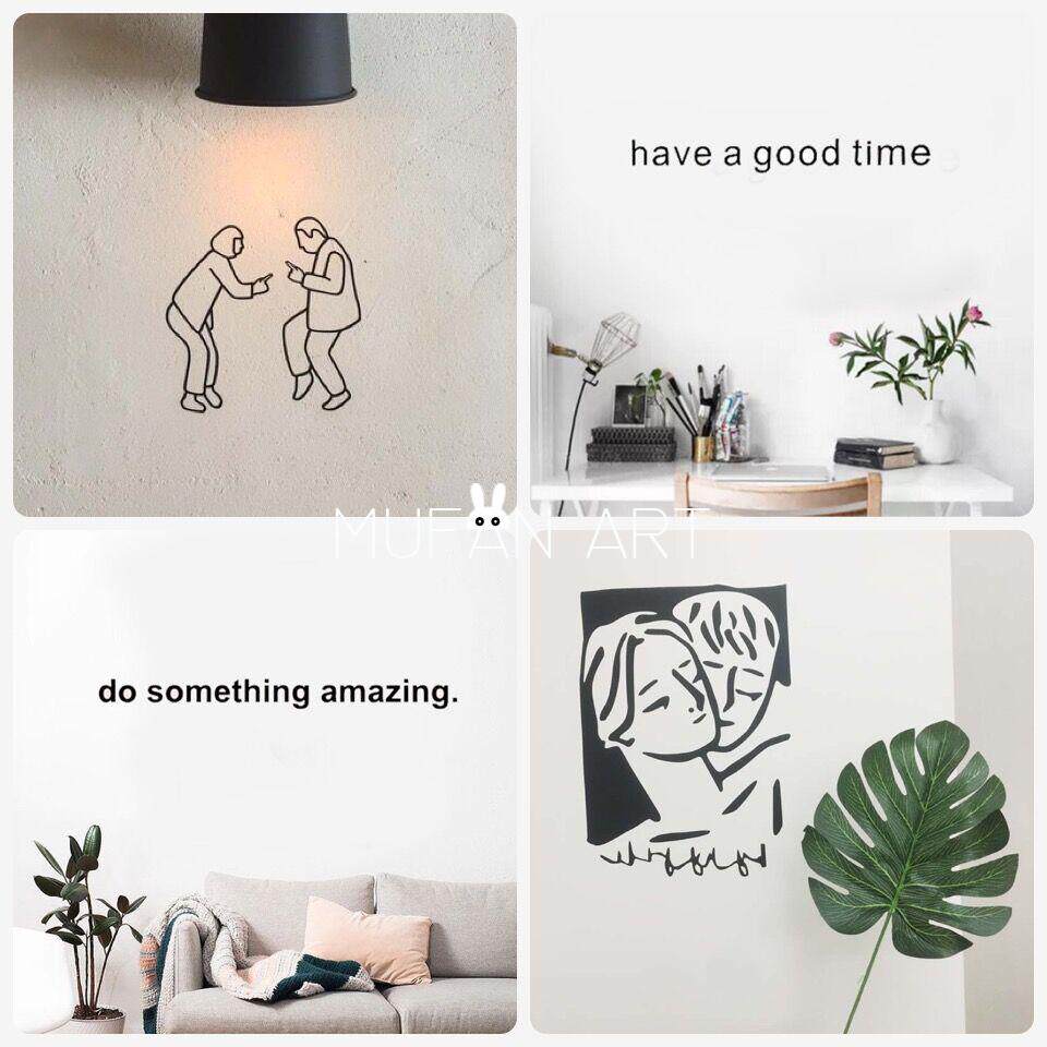 (Low price clearance) ins Nordic English sentence wall stickers fun wall stickers stickers inspirational decorative stickers simple