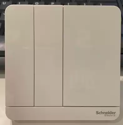 Schneider mirror porcelain white three-open multi-control one-open multi-control two-open double switch panel 16A three-open middle
