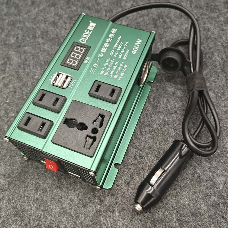 Vehicle inverter 12V 24V to 220V power converter Multi-function car large truck with socket charging